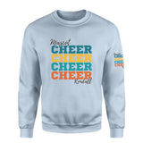 Personalized Cheer Cheer Cheer on a Sweatshirt With Mascot and Cheerleader Name on a Sweatshirt