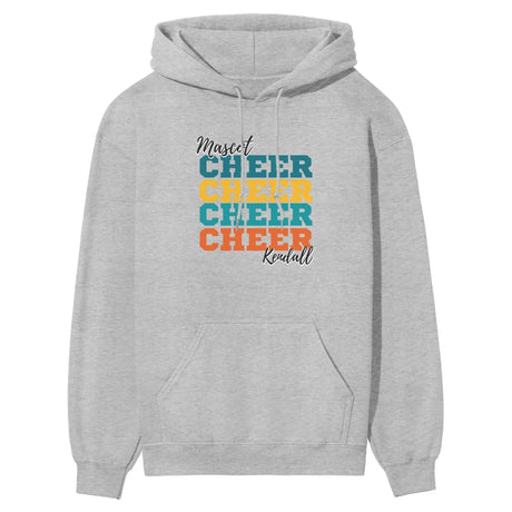 Personalized Cheer Cheer Cheer on a Hoodie With Mascot and Cheerleader Name on a Hoodie