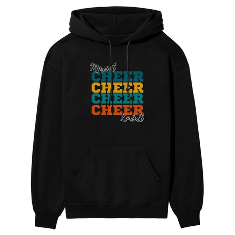 Personalized Cheer Cheer Cheer on a Hoodie With Mascot and Cheerleader Name on a Hoodie