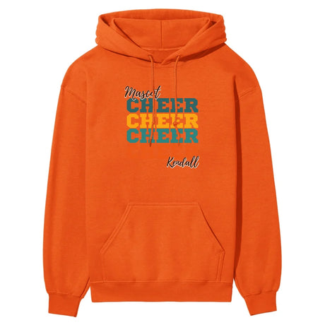 Personalized Cheer Cheer Cheer on a Hoodie With Mascot and Cheerleader Name on a Hoodie