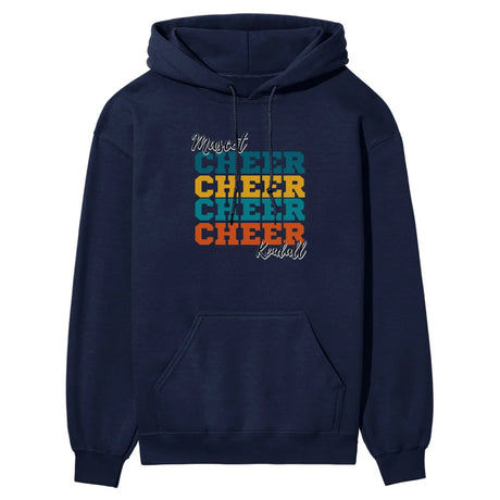 Personalized Cheer Cheer Cheer on a Hoodie With Mascot and Cheerleader Name on a Hoodie