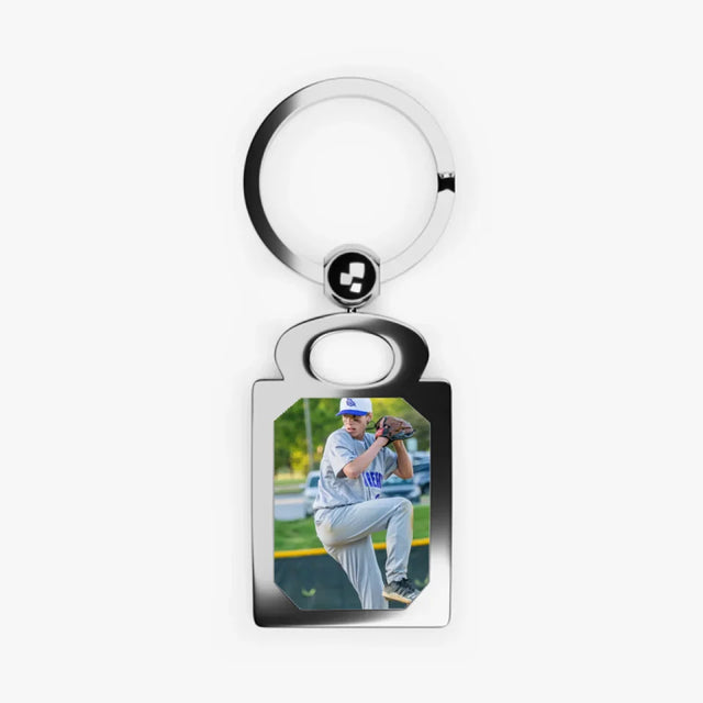 Custom Baseball Player Photo Key Ring