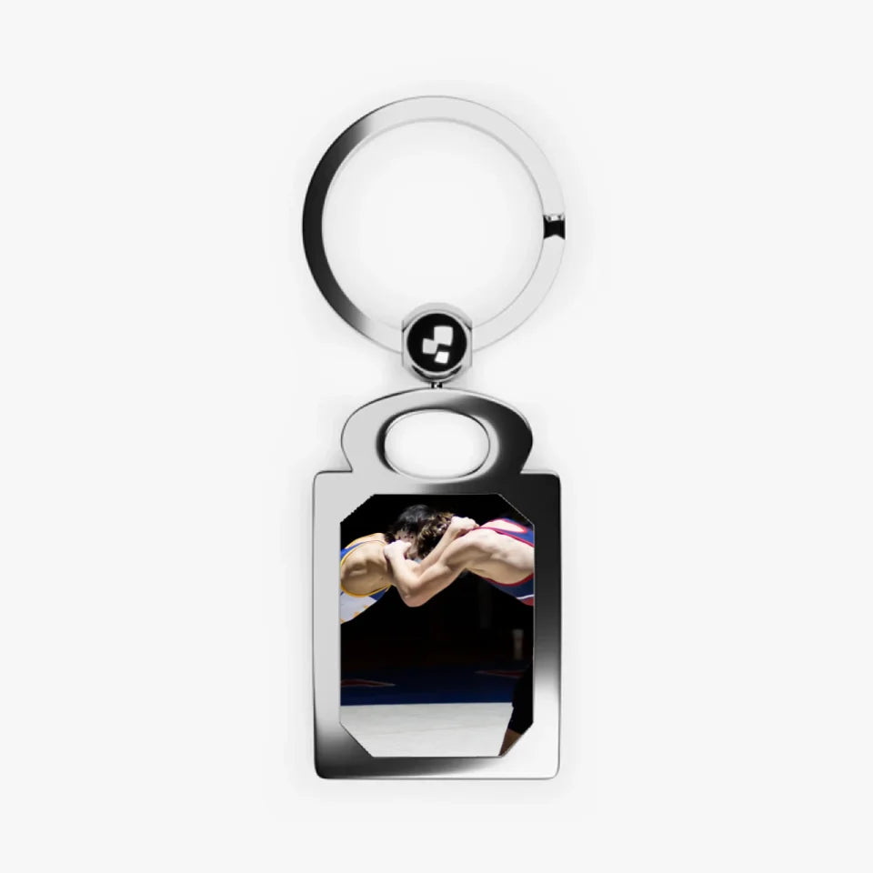 Custom Wrestler Photo Key Ring