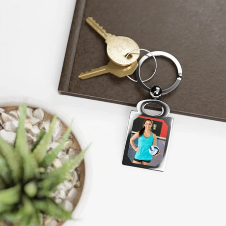 Custom Volleyball Player Photo Key Ring