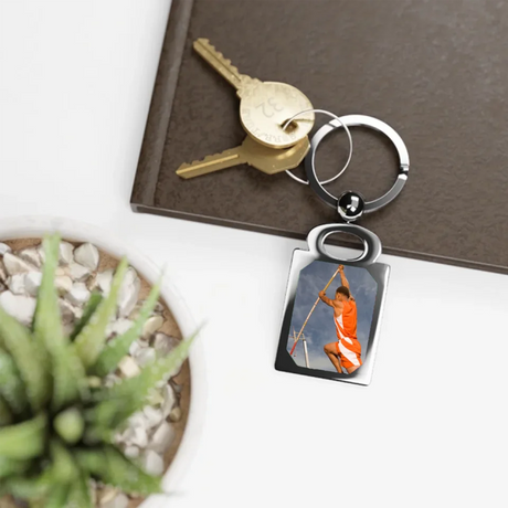 Custom Pole Vaulter Photo Key Ring