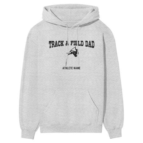 Pole Vault Dad with Pole Vaulter Icon and Pole Vaulter Name on a Hoodie with a Black Graphic