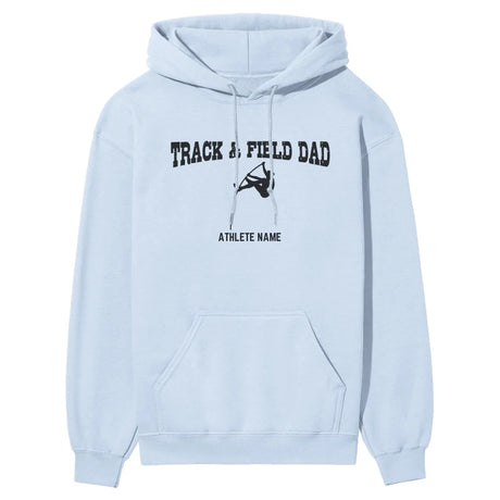 Pole Vault Dad with Pole Vaulter Icon and Pole Vaulter Name on a Hoodie with a Black Graphic