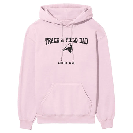 Pole Vault Dad with Pole Vaulter Icon and Pole Vaulter Name on a Hoodie with a Black Graphic