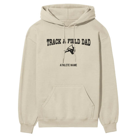 Pole Vault Dad with Pole Vaulter Icon and Pole Vaulter Name on a Hoodie with a Black Graphic