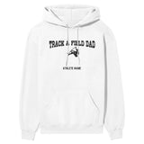 Pole Vault Dad with Pole Vaulter Icon and Pole Vaulter Name on a Hoodie with a Black Graphic