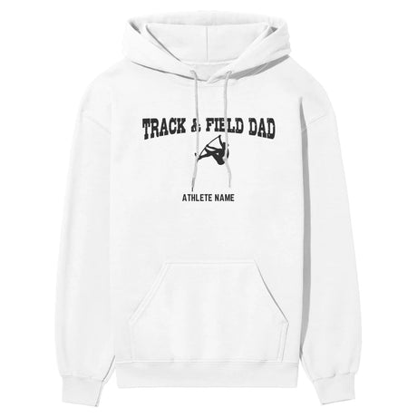 Pole Vault Dad with Pole Vaulter Icon and Pole Vaulter Name on a Hoodie with a Black Graphic