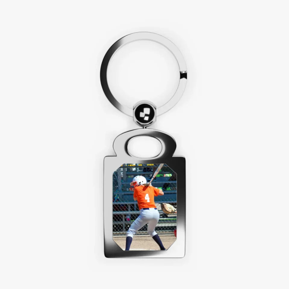 Custom Softball Player Photo Key Ring