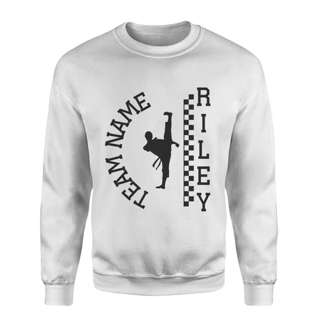 Personalized Martial Arts on a Sweatshirt With Team and Martial Artist Name on a Sweatshirt