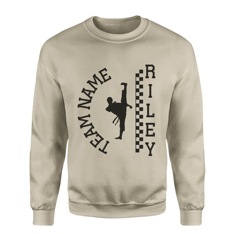 Personalized Martial Arts on a Sweatshirt With Team and Martial Artist Name on a Sweatshirt