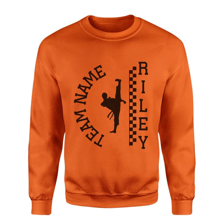 Personalized Martial Arts on a Sweatshirt With Team and Martial Artist Name on a Sweatshirt