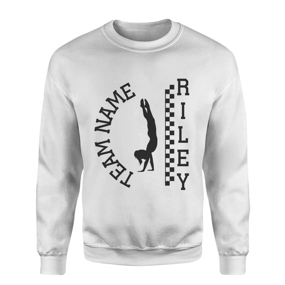 Personalized Gymnastics on a Sweatshirt With Team and Gymnast Name on a Sweatshirt