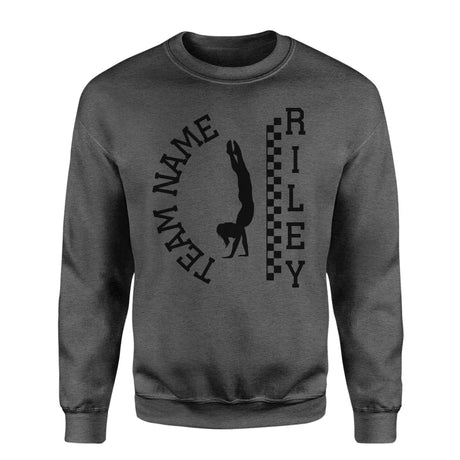 Personalized Gymnastics on a Sweatshirt With Team and Gymnast Name on a Sweatshirt