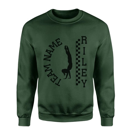 Personalized Gymnastics on a Sweatshirt With Team and Gymnast Name on a Sweatshirt