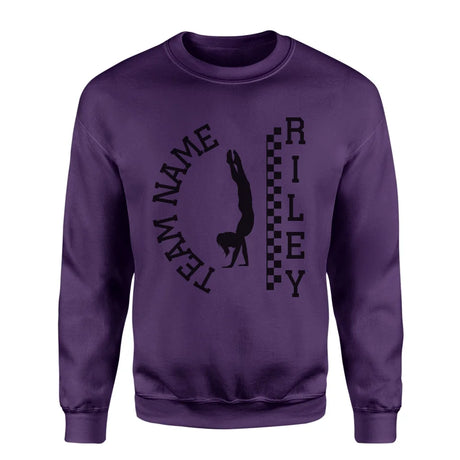 Personalized Gymnastics on a Sweatshirt With Team and Gymnast Name on a Sweatshirt