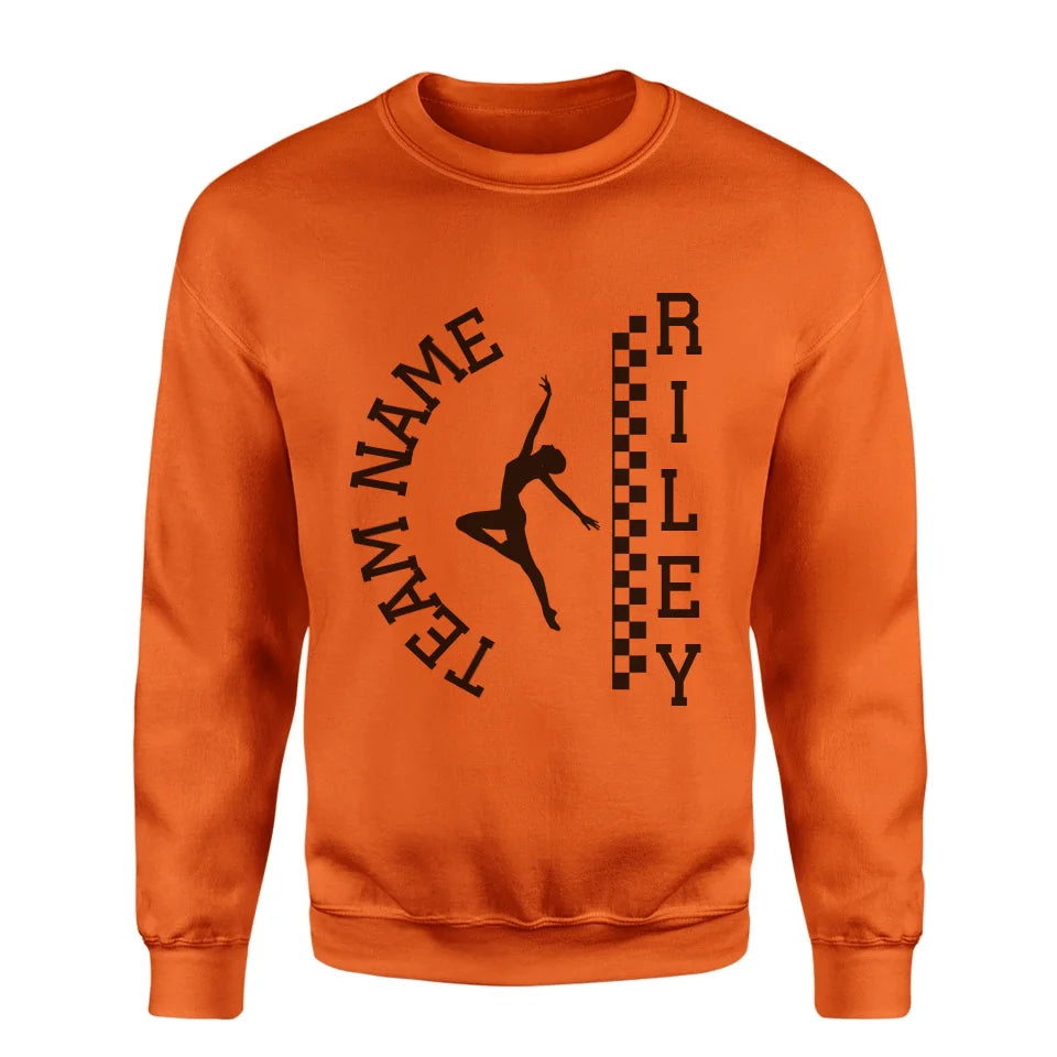 Personalized Dance on a Sweatshirt With Team and Dancer Name on a Sweatshirt