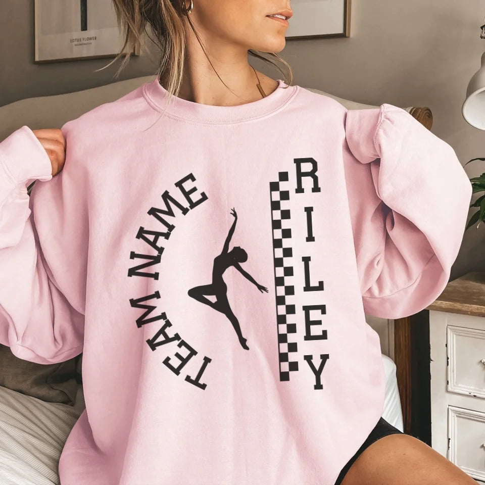 Personalized Dance on a Sweatshirt With Team and Dancer Name on a Sweatshirt