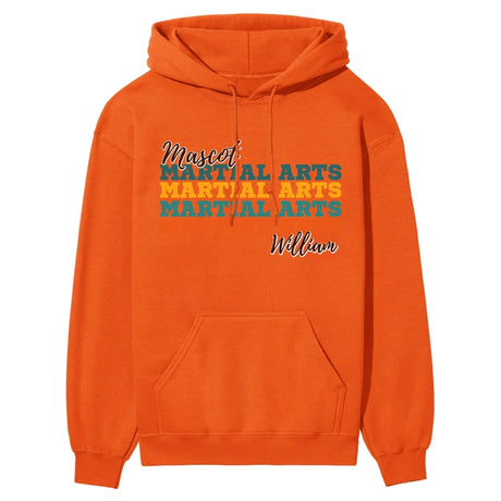 Personalized Martial Arts Martial Arts Martial Arts on a Hoodie With Mascot and Martial Artist Name on a Hoodie