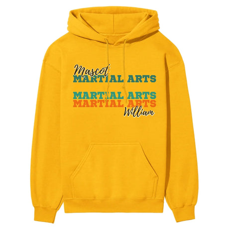 Personalized Martial Arts Martial Arts Martial Arts on a Hoodie With Mascot and Martial Artist Name on a Hoodie