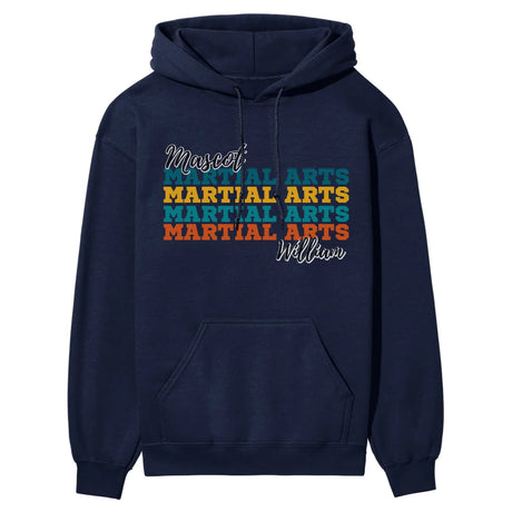 Personalized Martial Arts Martial Arts Martial Arts on a Hoodie With Mascot and Martial Artist Name on a Hoodie