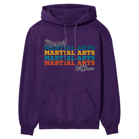 Personalized Martial Arts Martial Arts Martial Arts on a Hoodie With Mascot and Martial Artist Name on a Hoodie