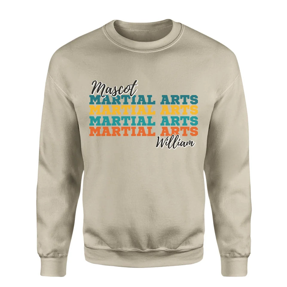 Personalized Martial Arts Martial Arts Martial Arts on a Sweatshirt With Mascot and Martial Artist Name on a Sweatshirt