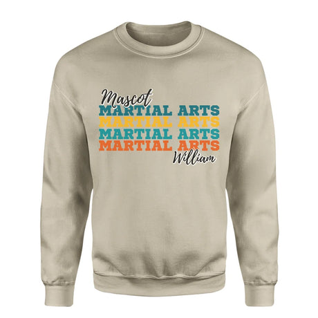 Personalized Martial Arts Martial Arts Martial Arts on a Sweatshirt With Mascot and Martial Artist Name on a Sweatshirt