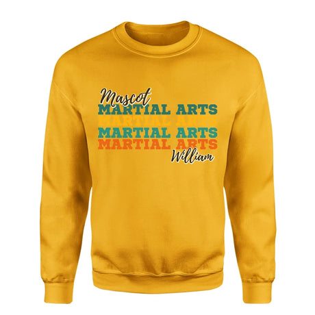 Personalized Martial Arts Martial Arts Martial Arts on a Sweatshirt With Mascot and Martial Artist Name on a Sweatshirt