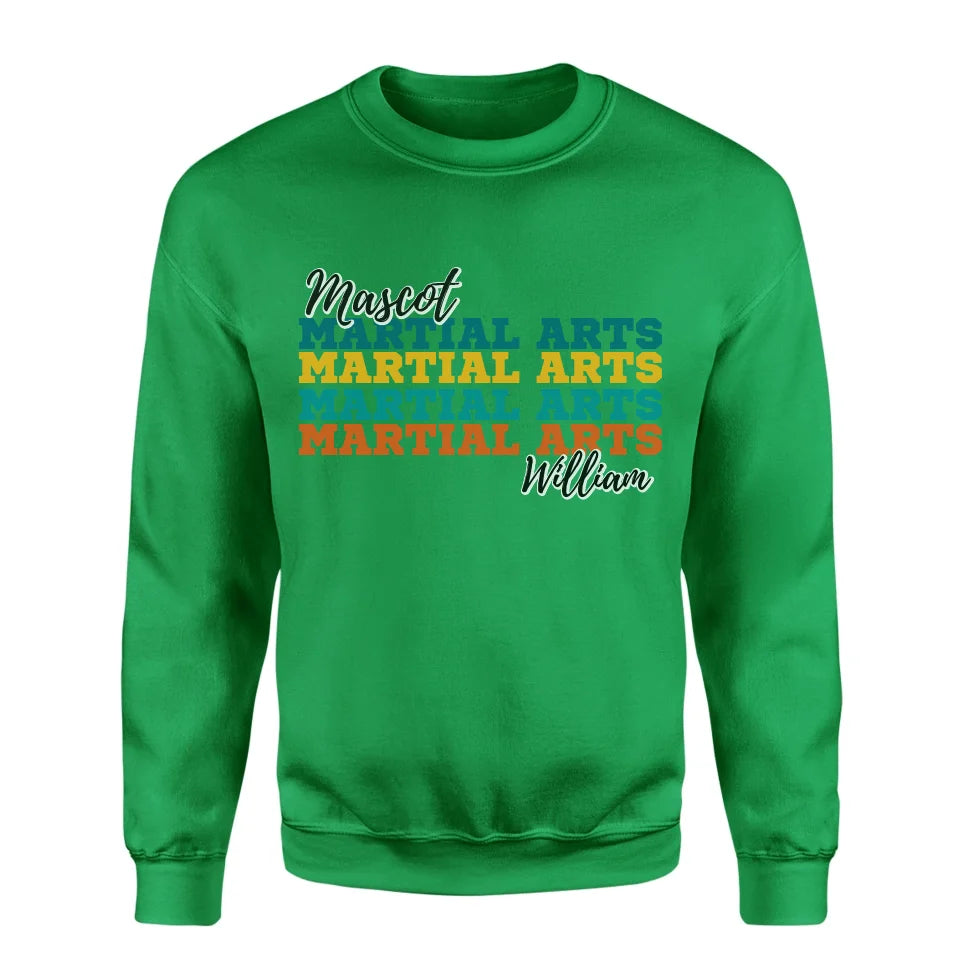 Personalized Martial Arts Martial Arts Martial Arts on a Sweatshirt With Mascot and Martial Artist Name on a Sweatshirt