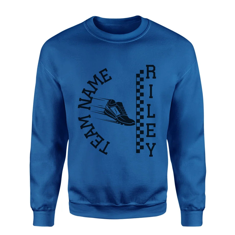 Personalized Sprint on a Sweatshirt With Team and Sprinter Name on a Sweatshirt