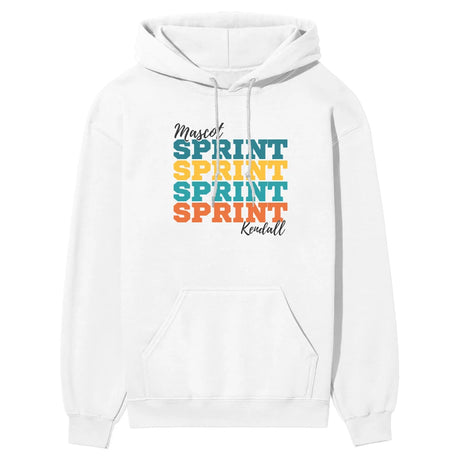 Personalized Sprint Sprint Sprint on a Hoodie With Mascot and Sprinter Name on a Hoodie