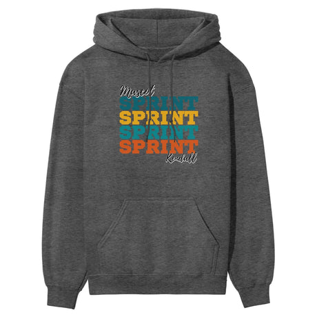 Personalized Sprint Sprint Sprint on a Hoodie With Mascot and Sprinter Name on a Hoodie