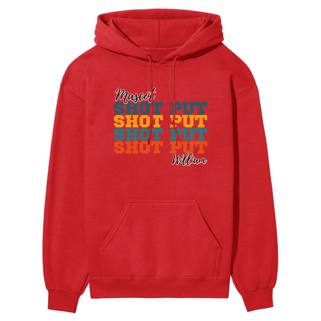 Personalized Shot put Shot put Shot put on a Hoodie With Mascot and Shot putter Name on a Hoodie