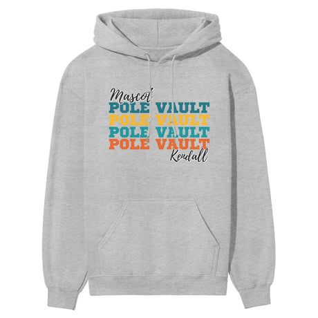 Personalized Pole Vault Pole Vault Pole Vault on a Hoodie With Mascot and Pole Vaulter Name on a Hoodie