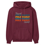 Personalized Pole Vault Pole Vault Pole Vault on a Hoodie With Mascot and Pole Vaulter Name on a Hoodie