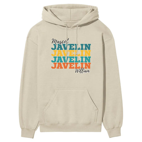 Personalized Javelin Javelin Javelin on a Hoodie With Mascot and Javelin Thrower Name on a Hoodie