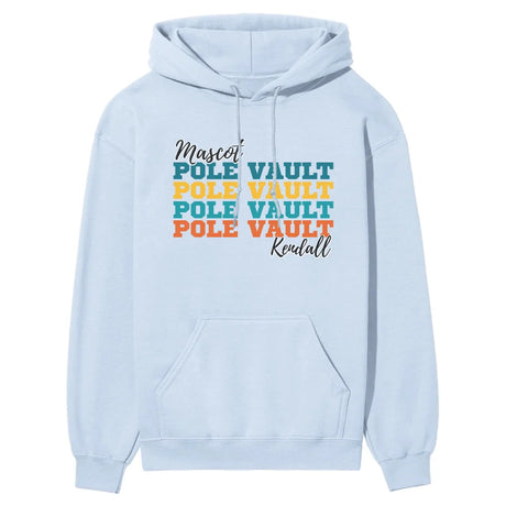 Personalized Pole Vault Pole Vault Pole Vault on a Hoodie With Mascot and Pole Vaulter Name on a Hoodie