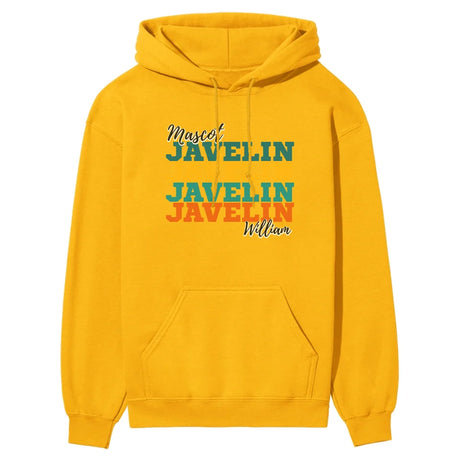 Personalized Javelin Javelin Javelin on a Hoodie With Mascot and Javelin Thrower Name on a Hoodie