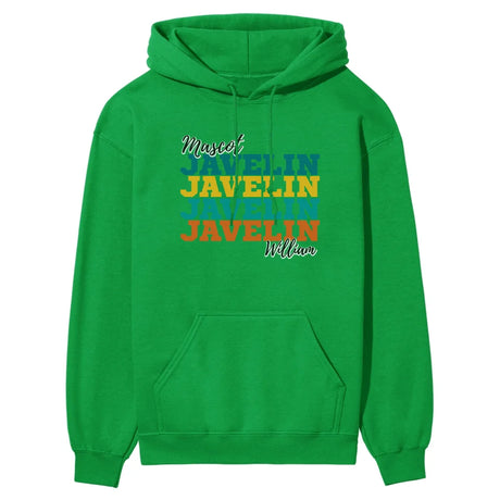 Personalized Javelin Javelin Javelin on a Hoodie With Mascot and Javelin Thrower Name on a Hoodie