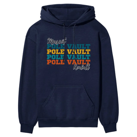 Personalized Pole Vault Pole Vault Pole Vault on a Hoodie With Mascot and Pole Vaulter Name on a Hoodie