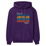 Personalized Javelin Javelin Javelin on a Hoodie With Mascot and Javelin Thrower Name on a Hoodie