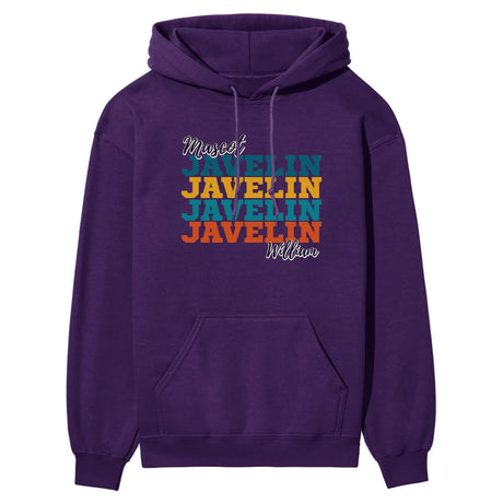 Personalized Javelin Javelin Javelin on a Hoodie With Mascot and Javelin Thrower Name on a Hoodie