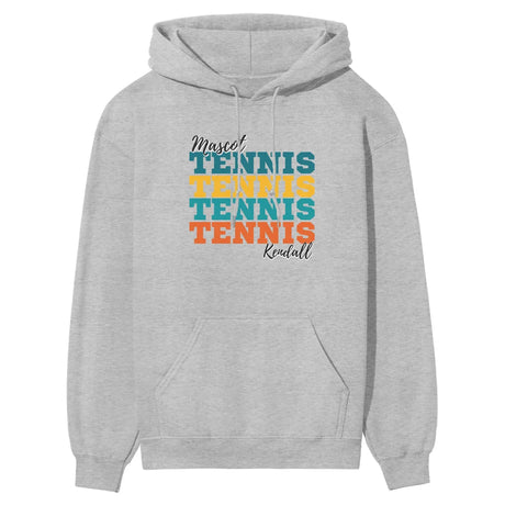 Personalized Tennis Tennis Tennis on a Hoodie With Mascot and Tennis Player Name on a Hoodie