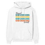 Personalized Swimming Swimming Swimming on a Hoodie With Mascot and Swimmer Name on a Hoodie