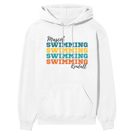 Personalized Swimming Swimming Swimming on a Hoodie With Mascot and Swimmer Name on a Hoodie