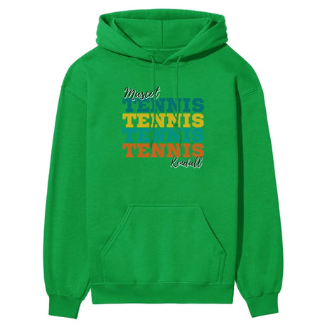 Personalized Tennis Tennis Tennis on a Hoodie With Mascot and Tennis Player Name on a Hoodie